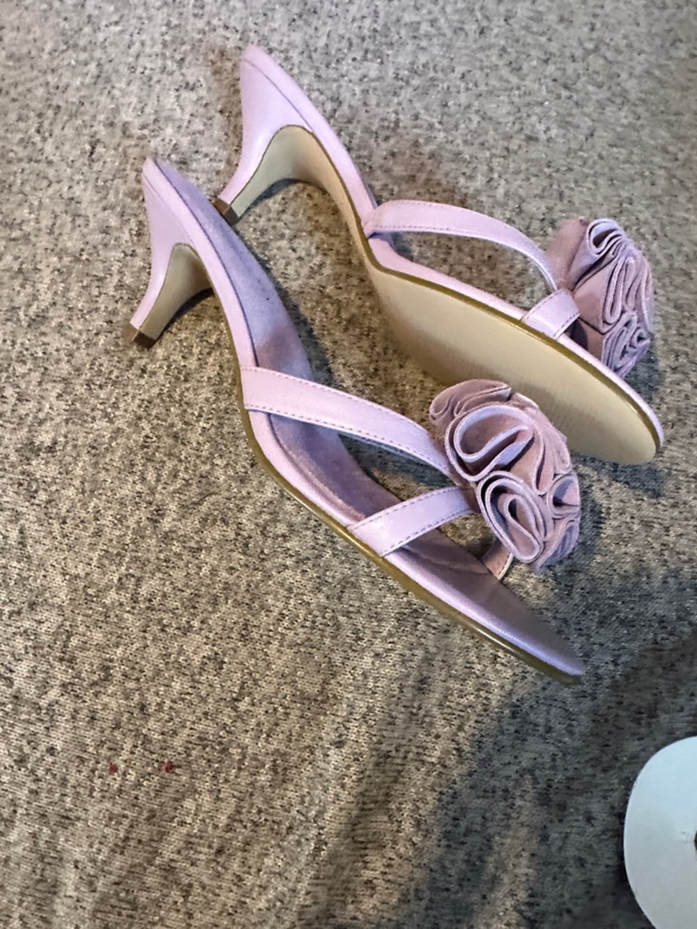 Coldwater Creek Lavender Floral Rosette Slip-On Mules sz 8.5 - Picture 2 of 6